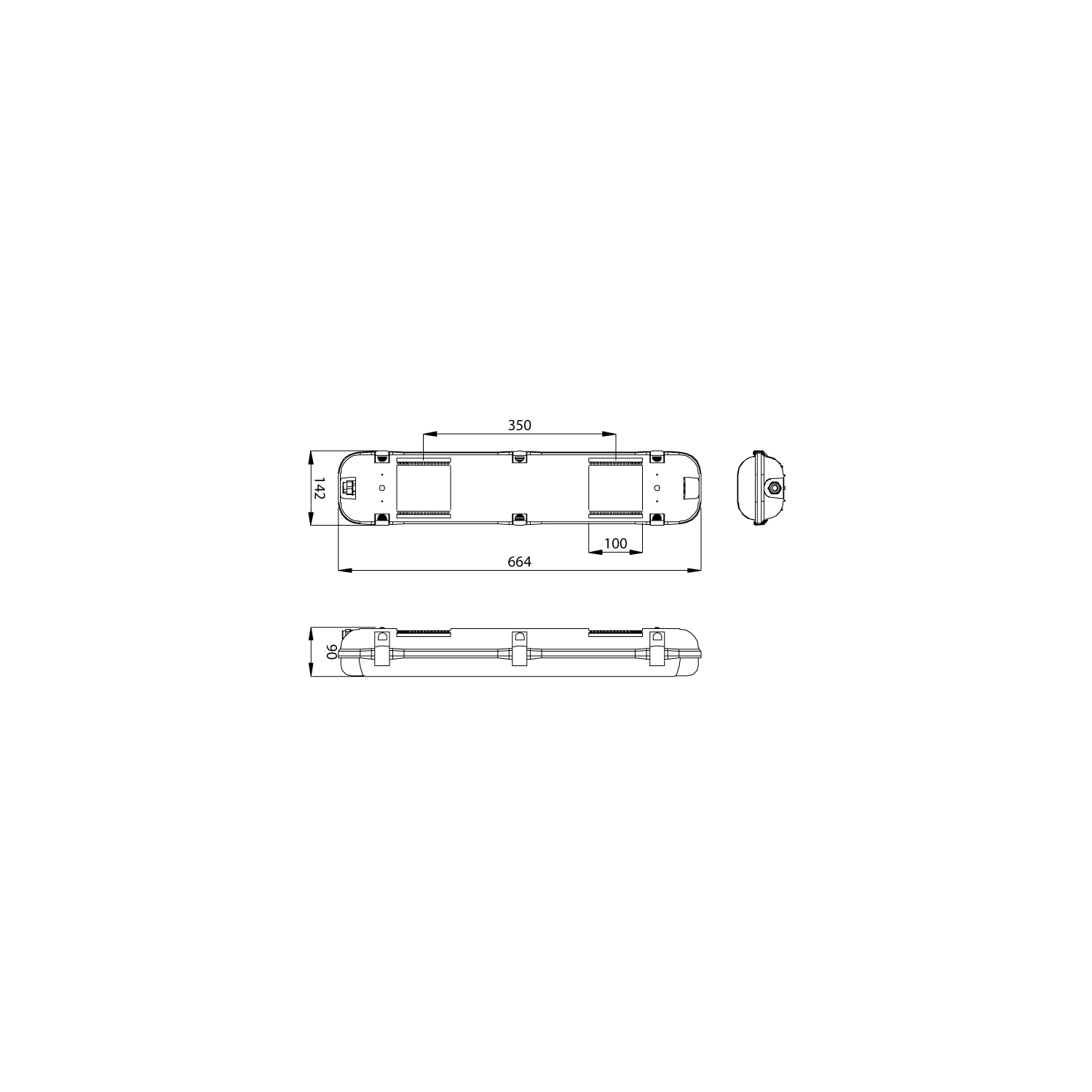 Mounting and wiring dimensions